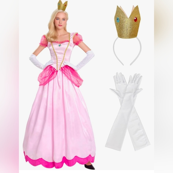 Women's Princess Peach Cosplay, Various Sizes, New - Picture 6 of 13